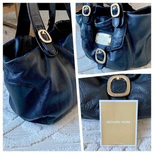 Michael Kors Black Leather Bag Gold Hardware